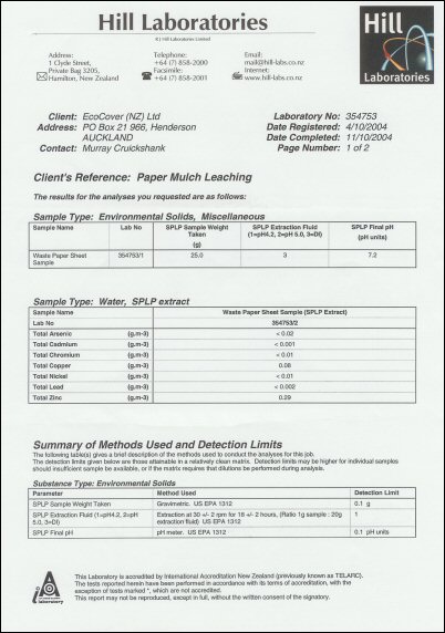 EcoCover Leachate Analysis pg1